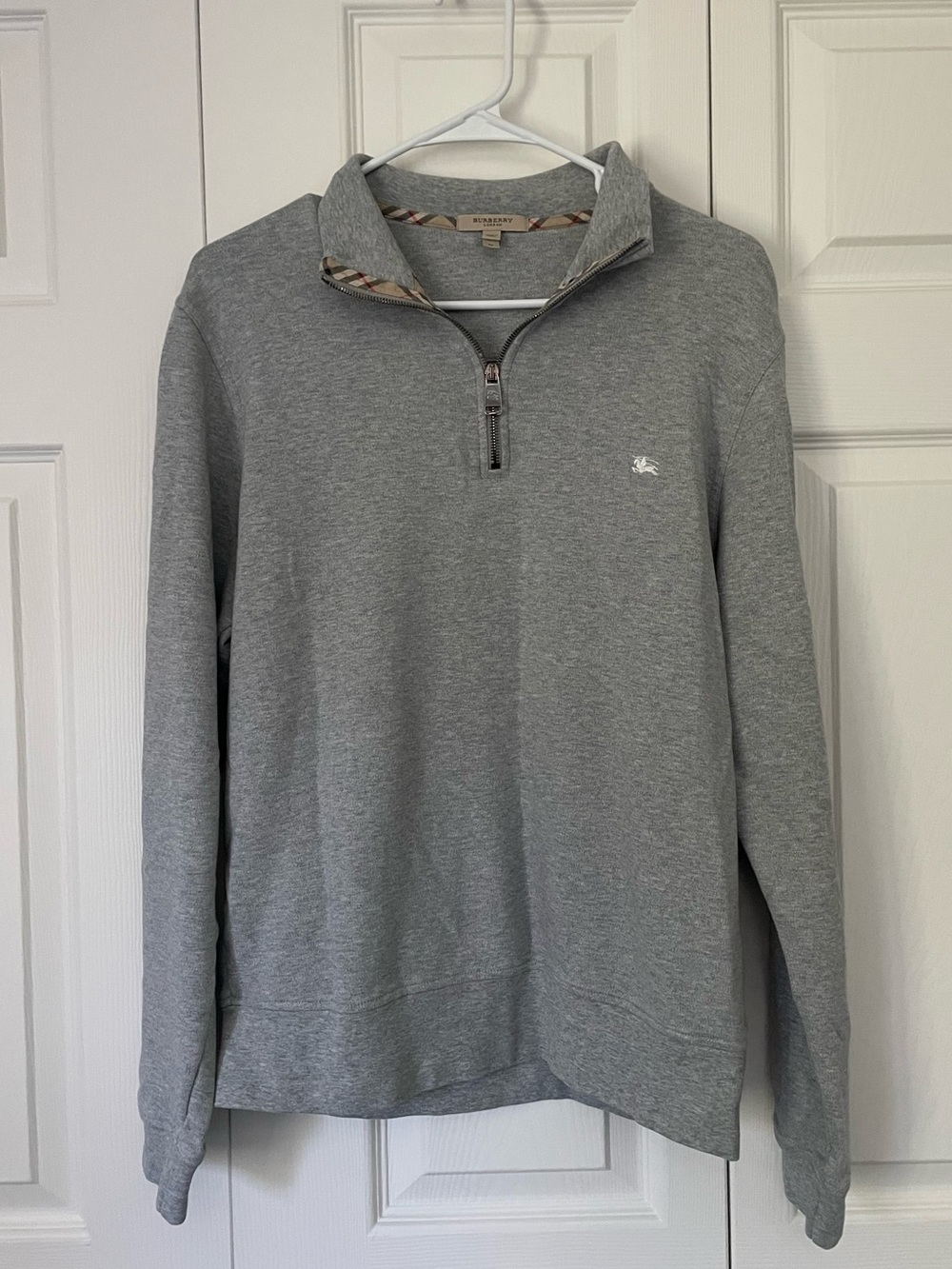 Burberry Gray Half-Zip Pullover Sweatshirt
